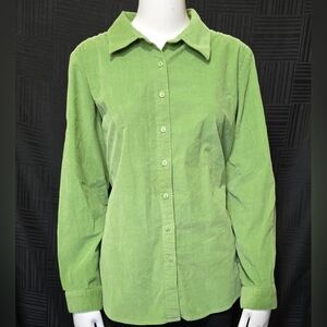 Denim & Co. (D&Co.) Green Corduroy Button-up Shirt